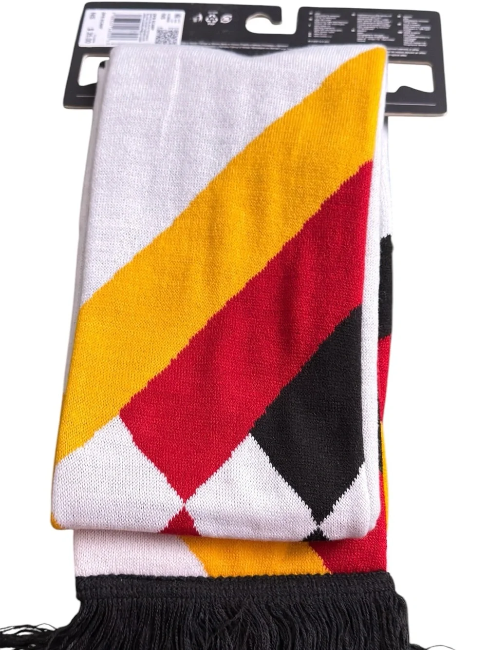 Adidas Germany DFB Scarf with Federation Crest - Black, Red, Yellow, White.